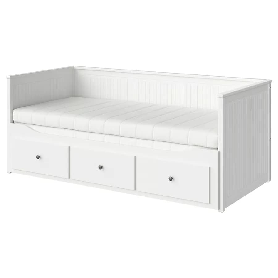 مبل تختخواب شو با ۳ کشو/۲ تشک، سفید سایز ۸۰x۲۰۰ ایکیا مدل HEMNES — تصویر ۲