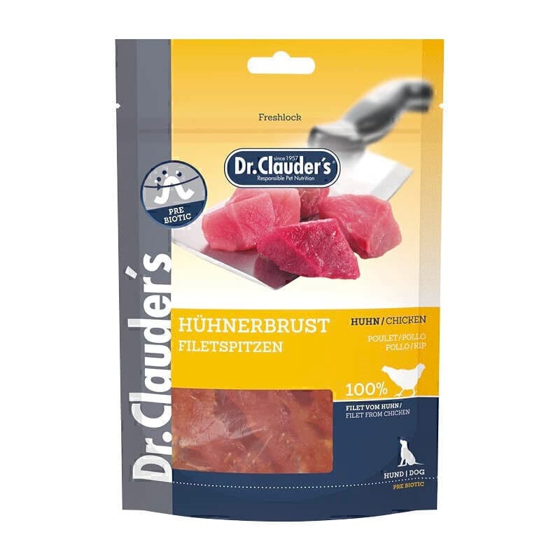 تشویقی سگ دکتر کلادرز با طعم چیپس فیله مرغ Dr.Clouders Chicken Breast FILETSPITZEN وزن 80 گرم