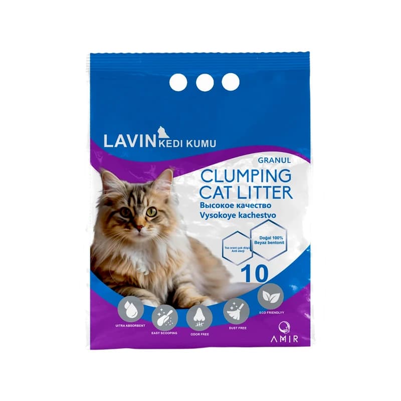 خاک گربه لاوین Lavin کربن دار وزن 10 لیتری — تصویر ۵