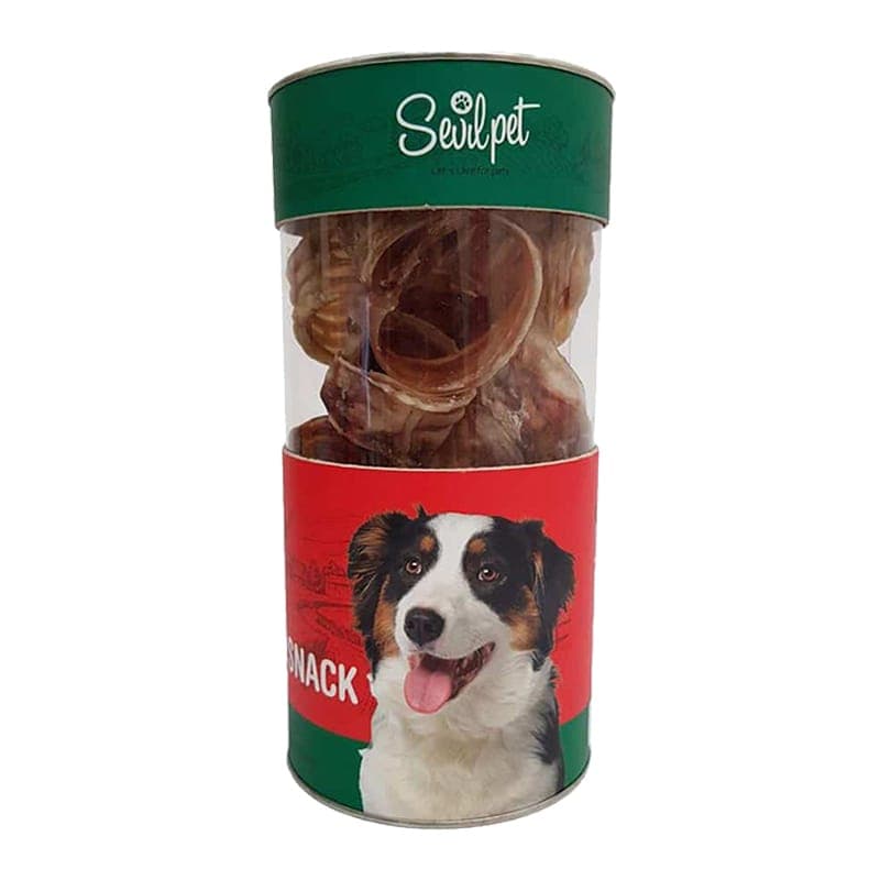 تشویقی سگ طبیعی سویل پت مدل نای گوساله SevilPet Cattle Trachea Snack وزن 150 گرم