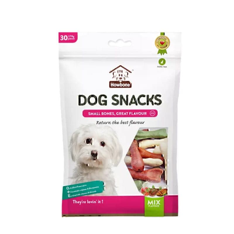 اسنک تشویقی استخوانی سگ هابون با طعم مخلوط Howbone Dog Snacks With Mix Flavour بسته 30 عددی