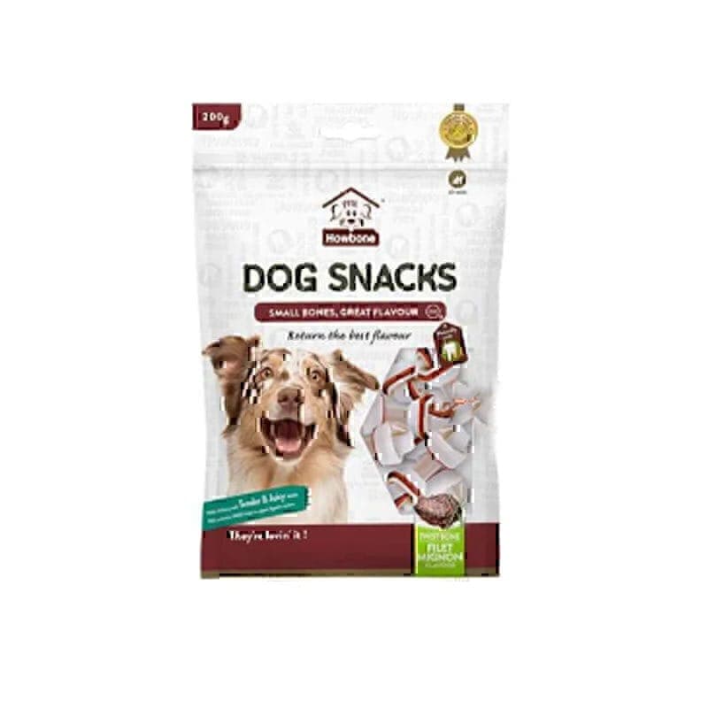 تشویقی دوسر گره ای سگ هابون با طعم فیله گوشت Howbone Dog Twist Snacks With Filet Mignon Flavour وزن 200 گرم