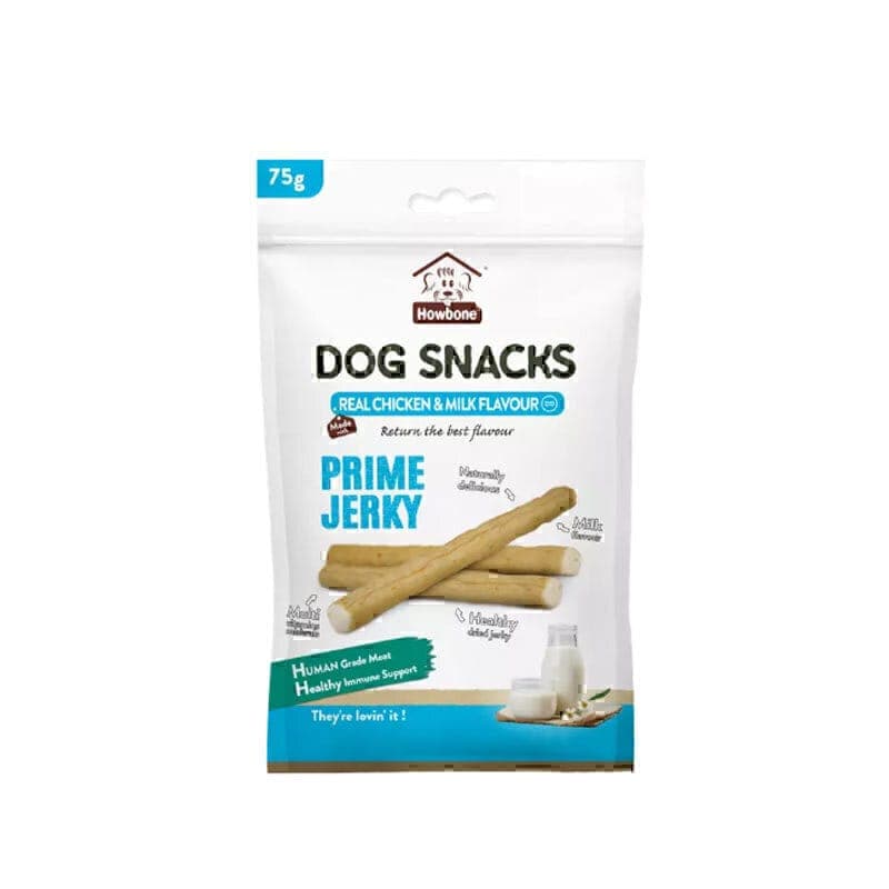 تشویقی سگ با طعم مرغ و شیر هابون Howbone Dog Snacks With Chicken And Milk وزن 75 گرم