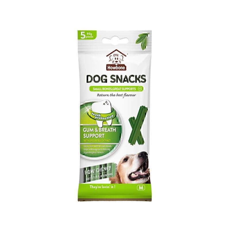 اسنک تشویقی سگ مناسب برای دهان و دندان هابون Howbone Dog Snacks Gum & Breath Support بسته 8 عددی