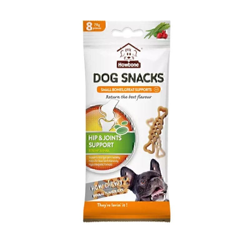 اسنک تشویقی سگ مخصوص تقویت مفاصل هابون با طعم بامیه و گل رز Howbone Dog Snacks With Okra and Rose hip Flavour بسته بندی 8 عددی