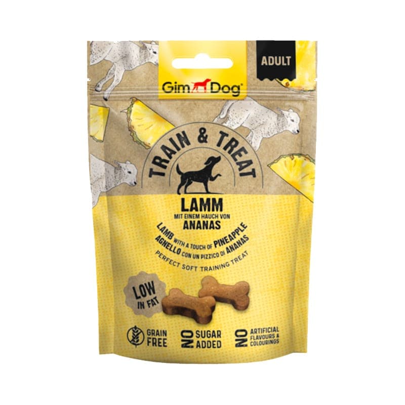 اسنک تشویقی سگ جیم داگ طعم بره و آناناس GimDog Lamb with Pineapple وزن 125 گرم