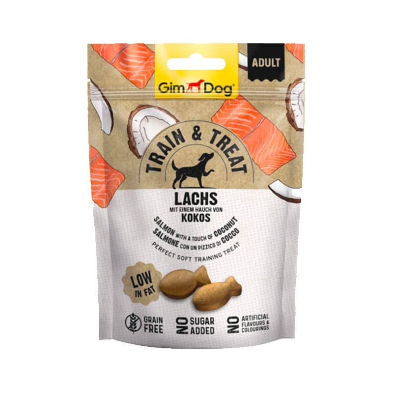 اسنک تشویقی سگ جیم داگ طعم سالمون و نارگیل GimDog Salmon with Coconut وزن 125 گرم — تصویر ۲