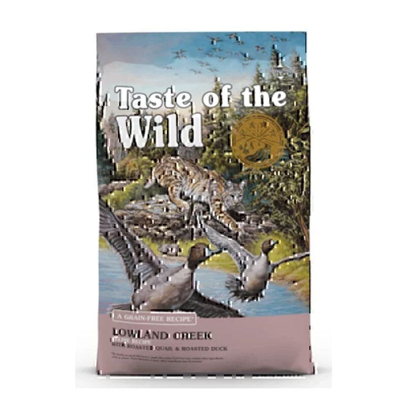 غذای خشک گربه تیست اف د وایلد با طعم بلدرچین و اردک کبابی Taste Of The Wild Lowland Creek Feline Recipe Cat Food وزن 2 کیلوگرم