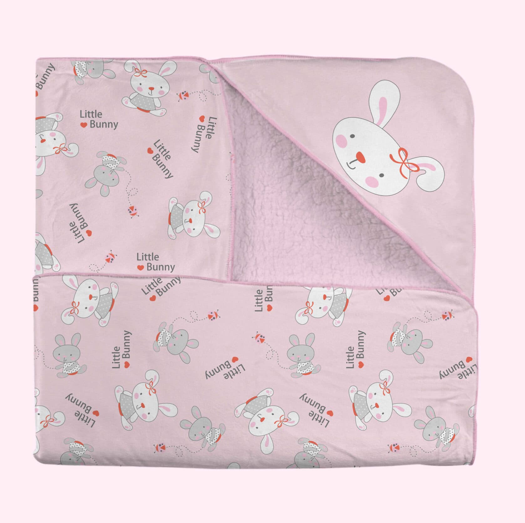 پتو دورپیچ کلاه دار LITTLE BUNNY رزبرن
