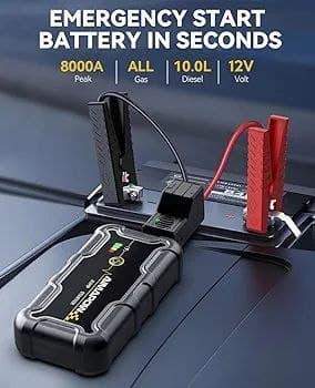 جامپ استارتر خودرو AIMAPOW مدل 8000A ظرفیت 20000mAh — تصویر ۴