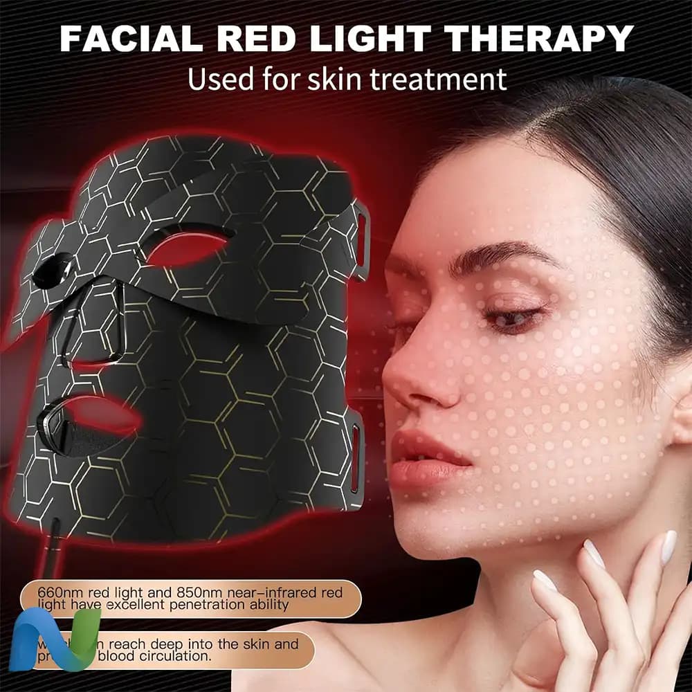ماسک صورت نوردرمانی قرمز McDen با ۷ رنگ نور ملایم LED — تصویر ۸