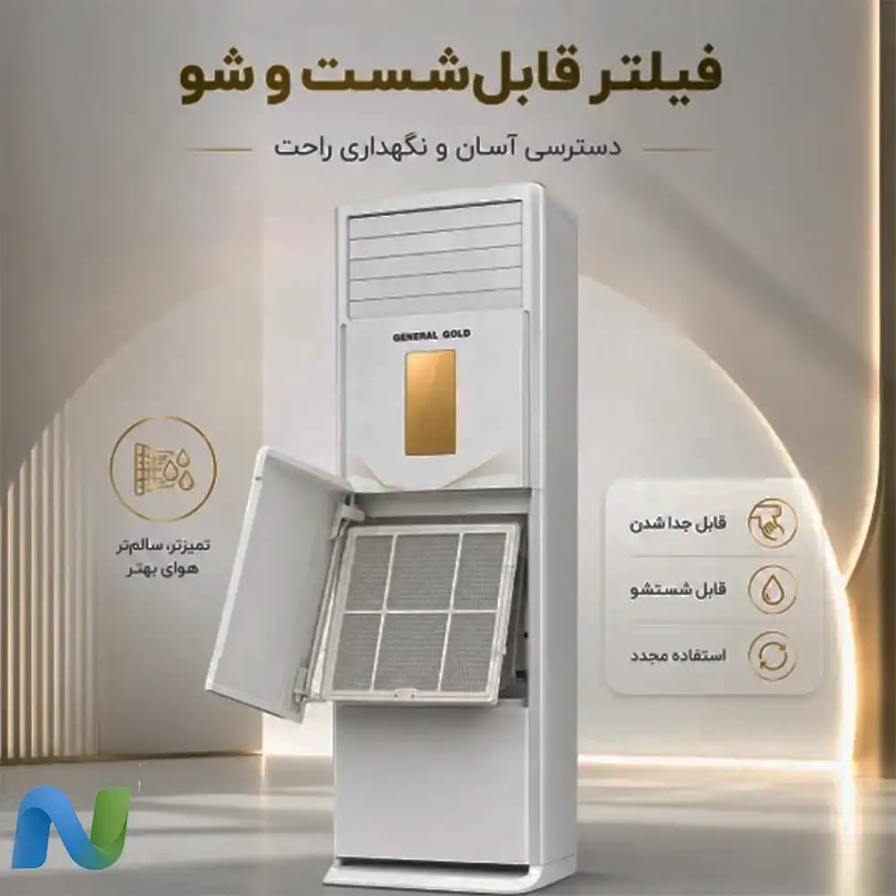 کولر گازی ایستاده 36000 الترا جنرال گلد مدل کم مصرف دو فن نورد GG-MF36000-SCROLL-NORD-T3(نسل4) — تصویر ۱۱