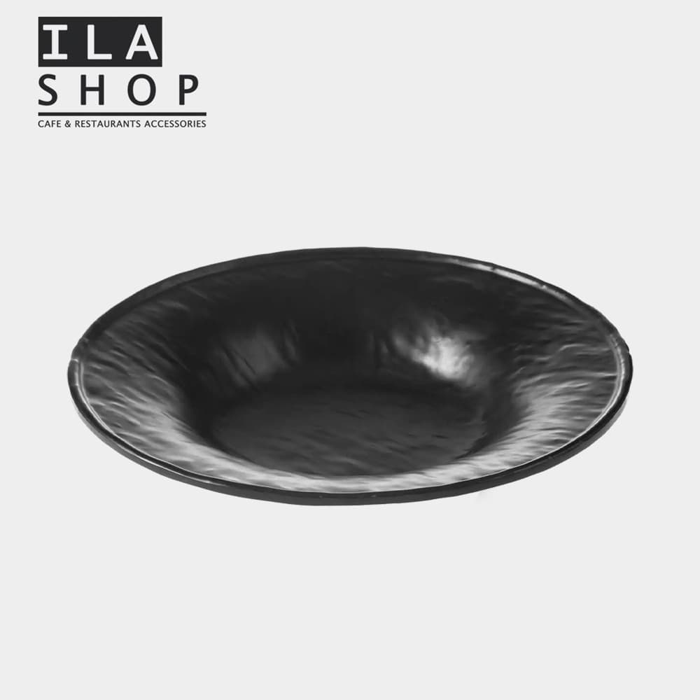 ظرف پاستا خوری ملامین مشکی موج دار یک عددی ایلا