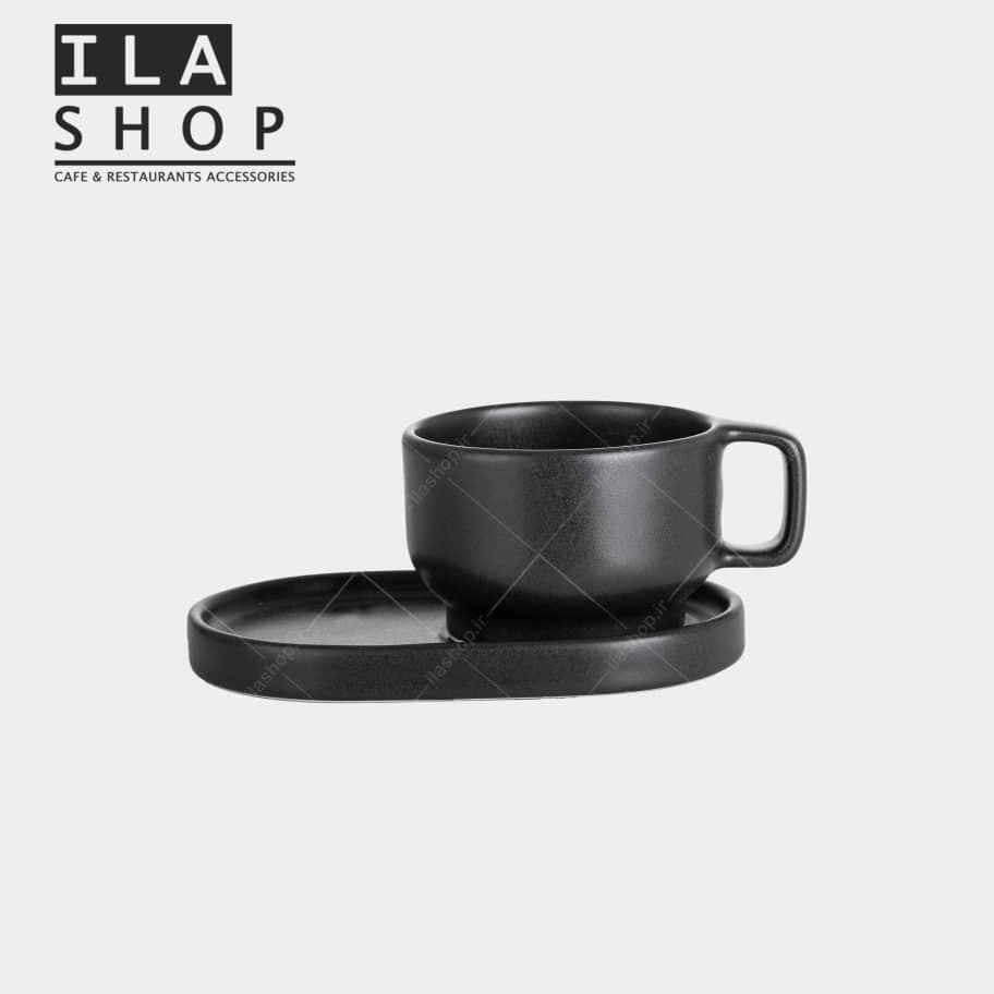 فنجان کاپوچینو مشکی آرتیزان شش عددی ایلا — تصویر ۲