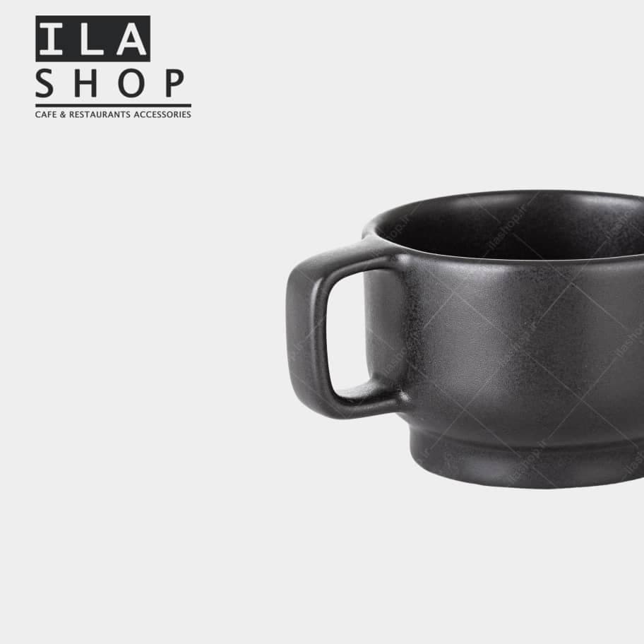 فنجان کاپوچینو مشکی آرتیزان شش عددی ایلا — تصویر ۳