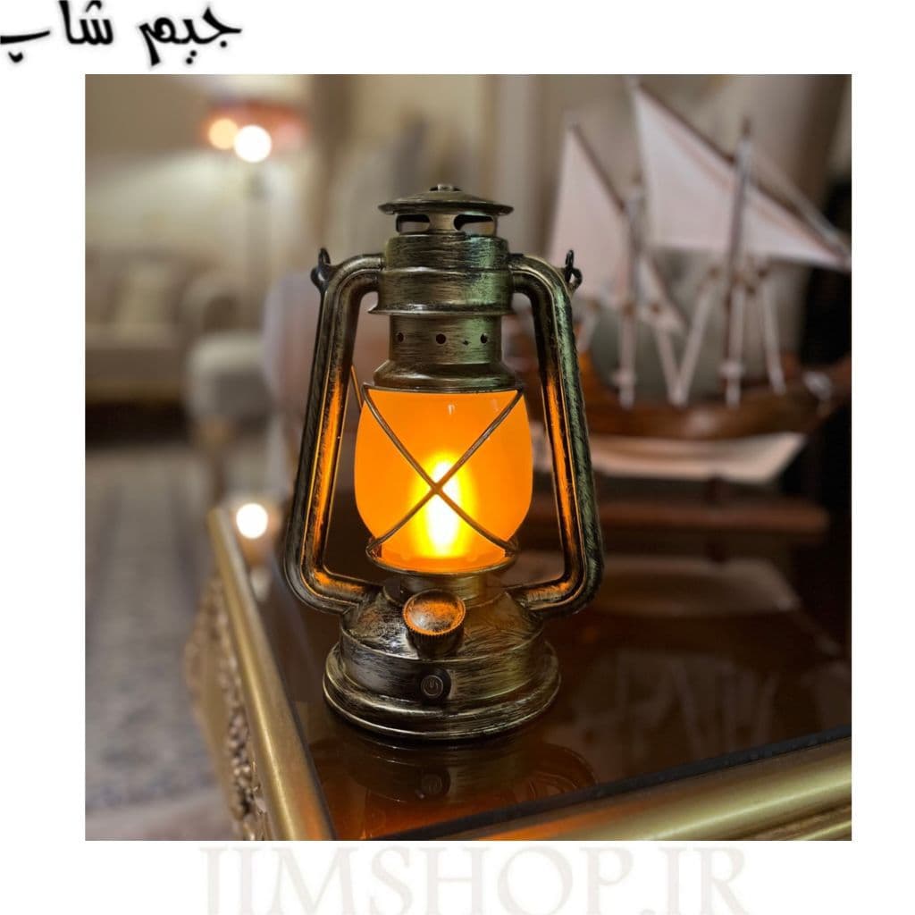 فانوس شارژی LED پینترستی طراحی نوستالژیک با نور گرم (۳۵ سانتی‌متر)