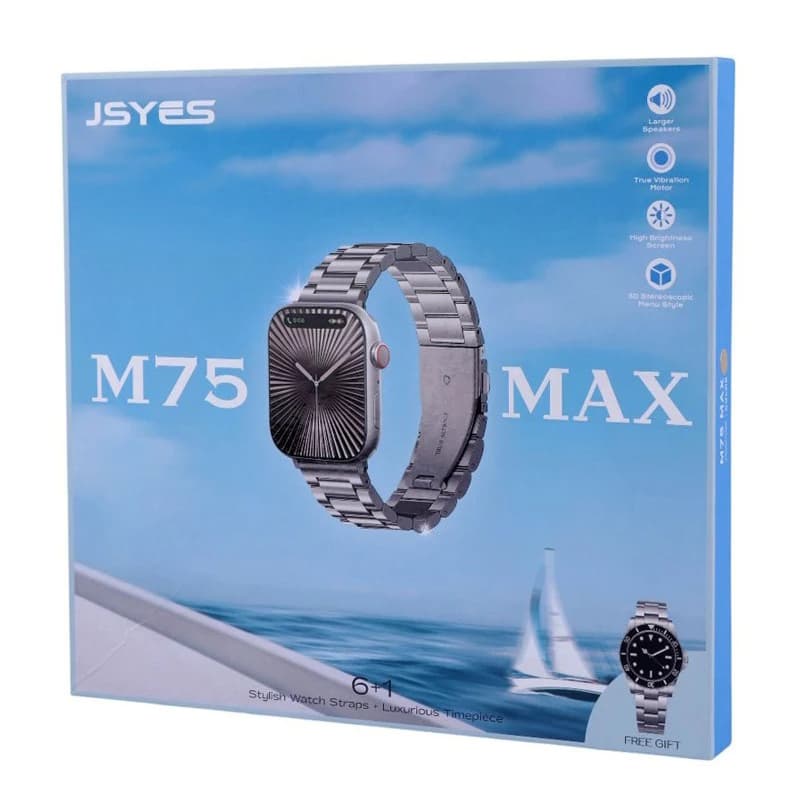 پک ساعت هوشمند و ساعت عقربه ای مدل M75 MAX JSYES هفت بند — تصویر ۱۲