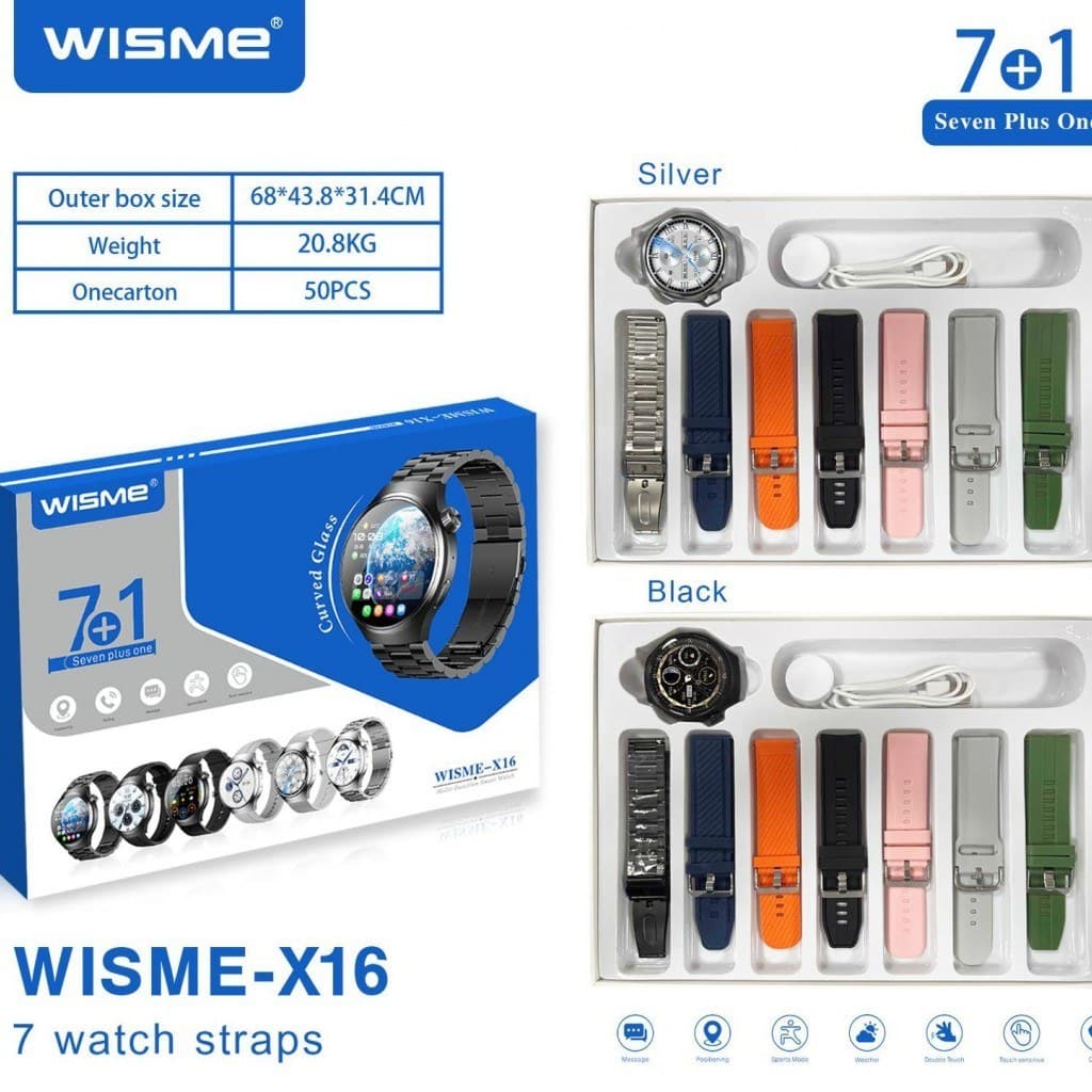 ساعت هوشمند ویزمه مدل WISME-X16 صفحه گرد با 7 بند — تصویر ۷