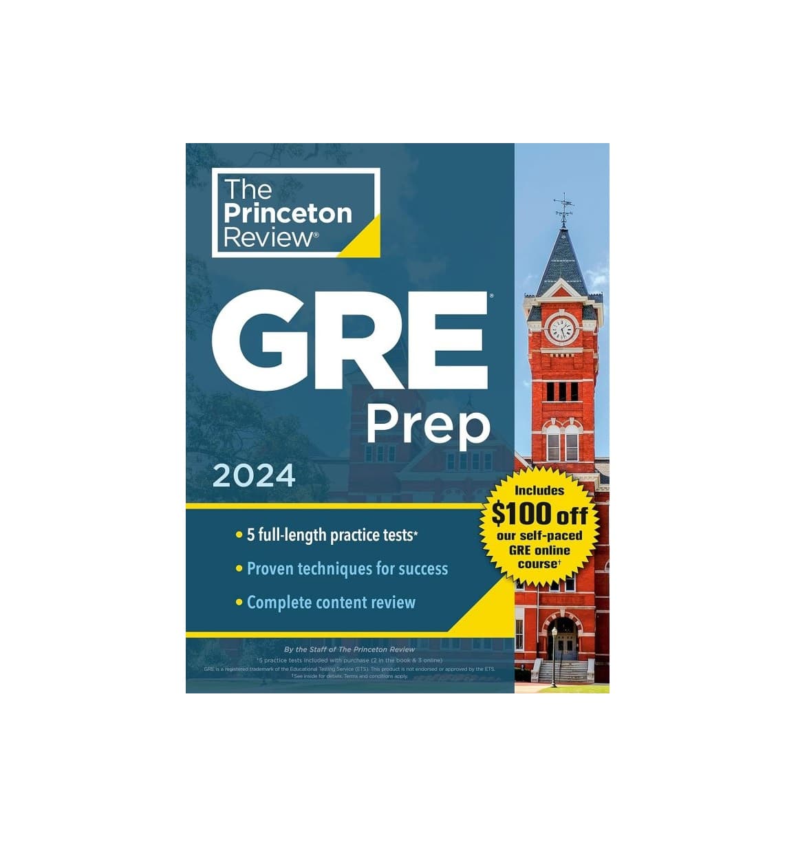 کتاب Princeton Review GRE Prep 2024 5 Practice Tests جی آر ایی پریپ