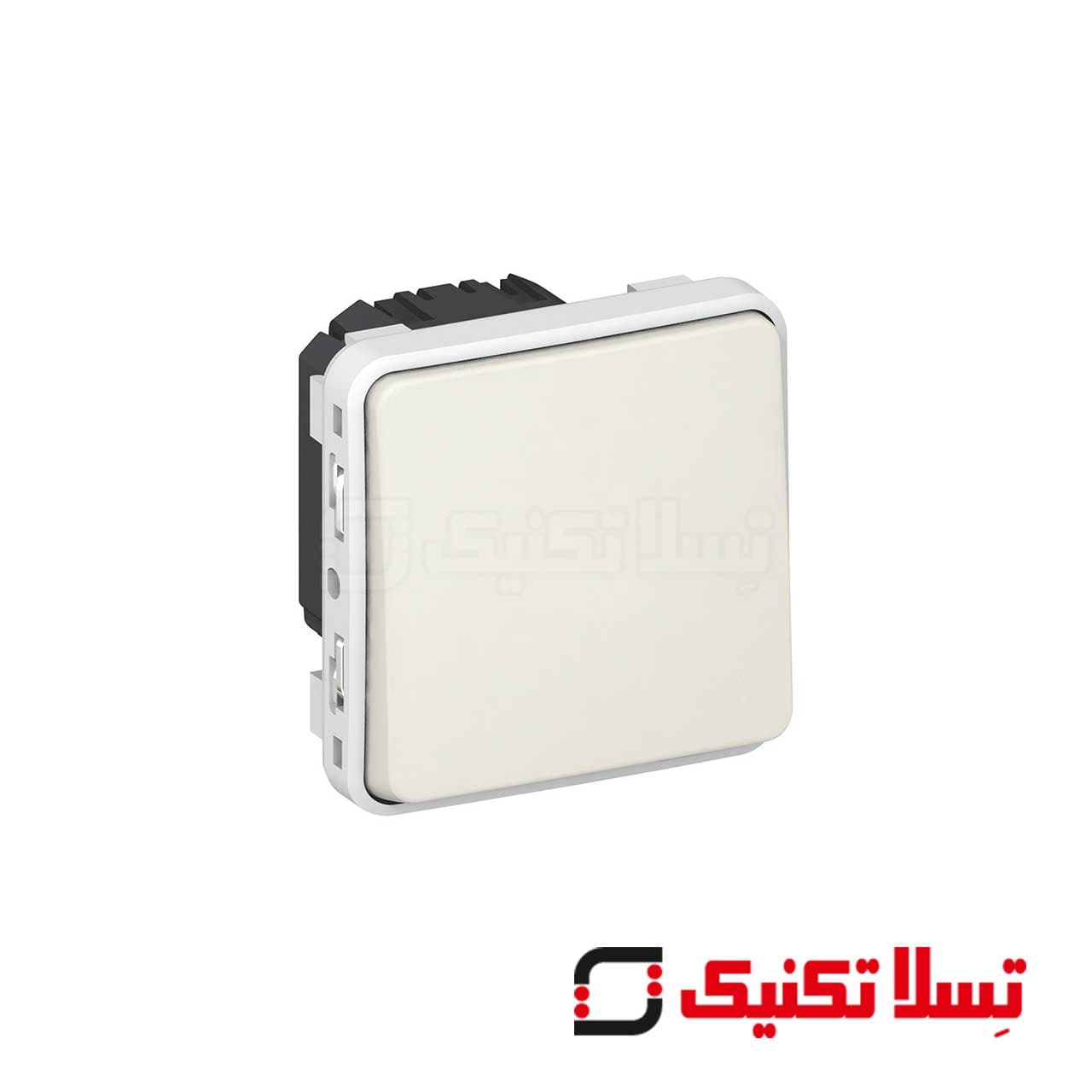 کليد تک پل تبديل توکار سفيد بدون کادر لگراند Plexo IP 55