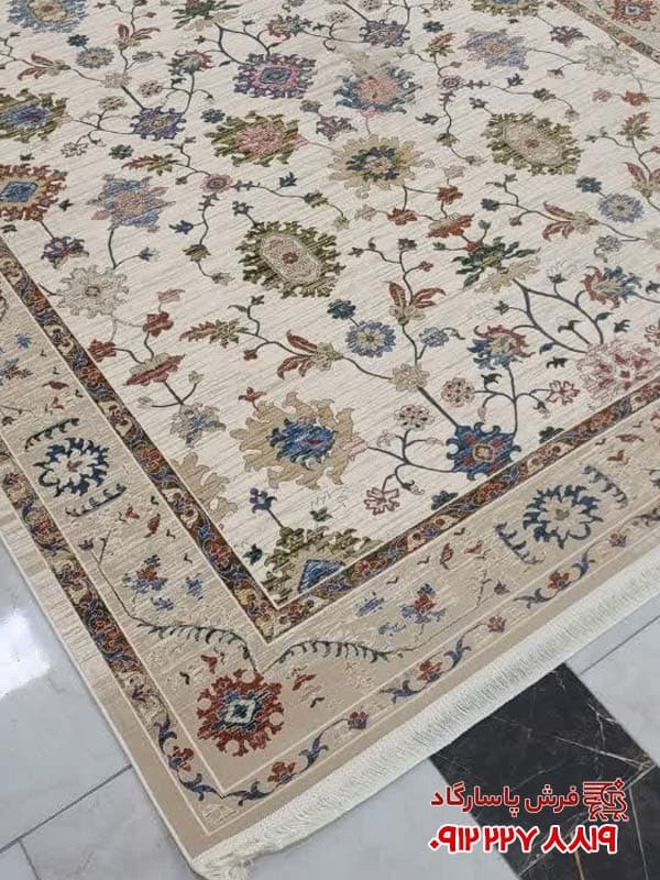 فرش 1200 شانه سلطان آبادی افشان زمنیه کرم — تصویر ۱۱