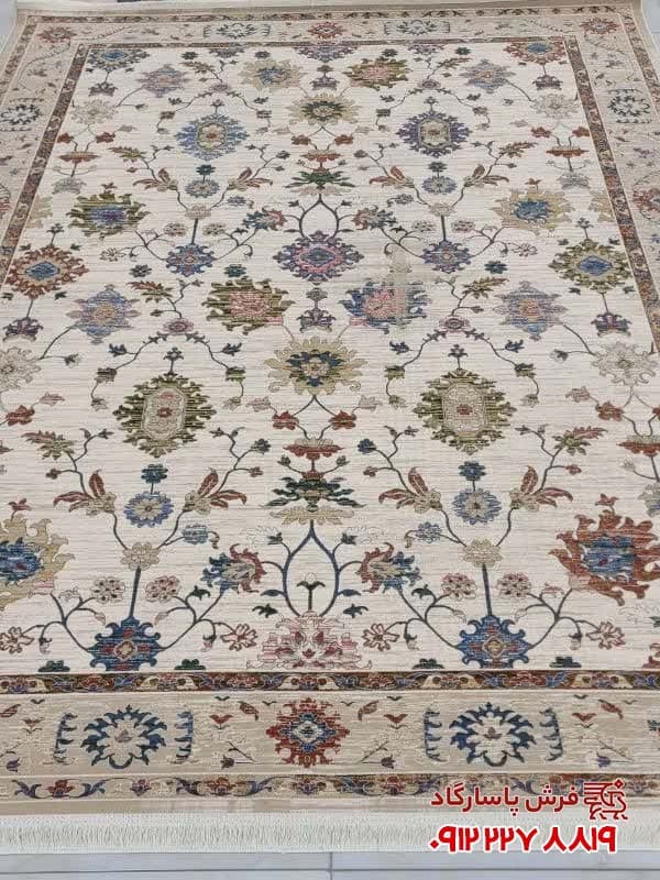 فرش 1200 شانه سلطان آبادی افشان زمنیه کرم — تصویر ۱۲