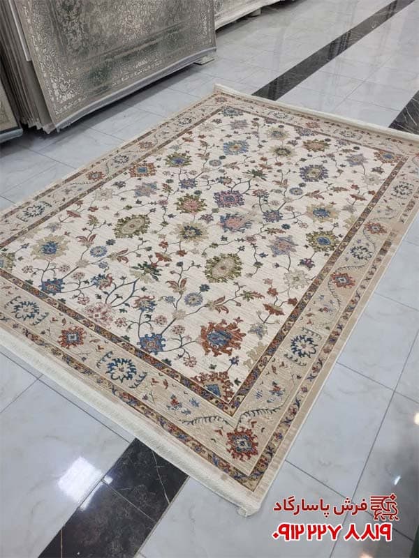 فرش 1200 شانه سلطان آبادی افشان زمنیه کرم — تصویر ۵