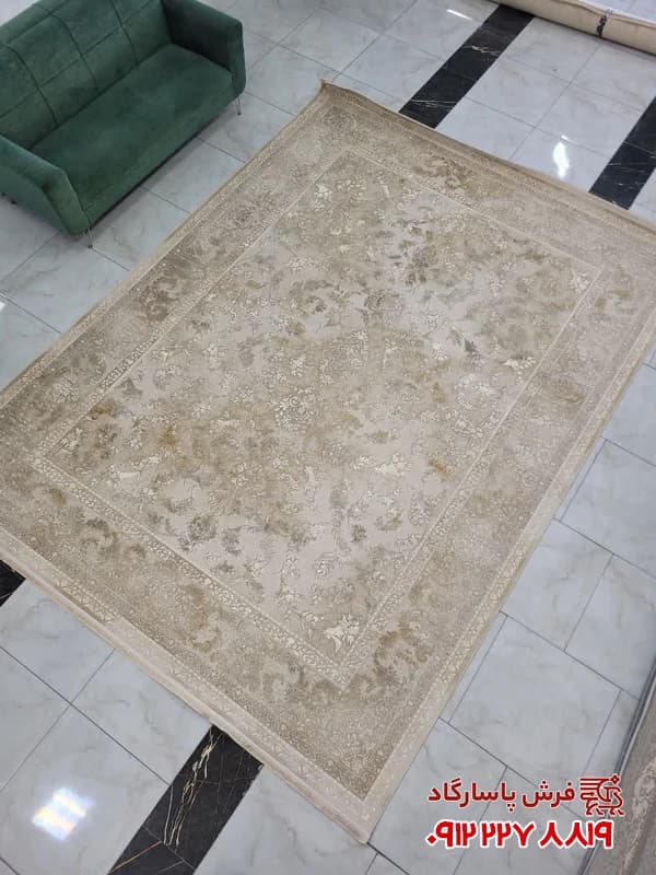 فرش موکا وینتیج 1200 شانه طرح افشان طلاکوب — تصویر ۵