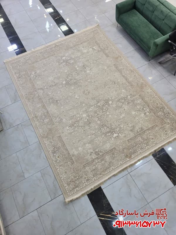 فرش کرم نسکافه ای 1200 شانه وینتیح افشان — تصویر ۲
