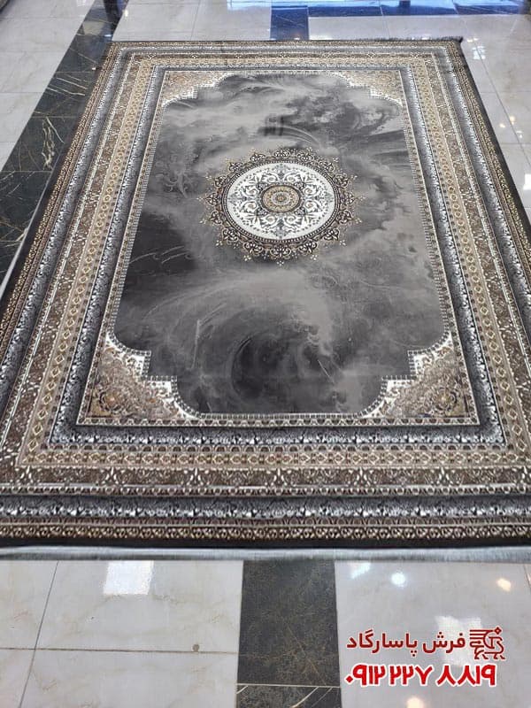فرش وینتیج ساده هفتصد شانه گل برجسته طرح بهار — تصویر ۳