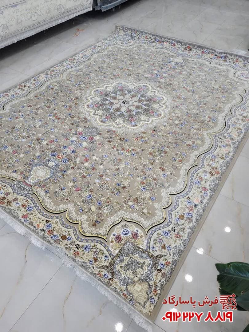 فرش جدید باغ گل زمینه بژ 1200 شانه مسطح — تصویر ۵