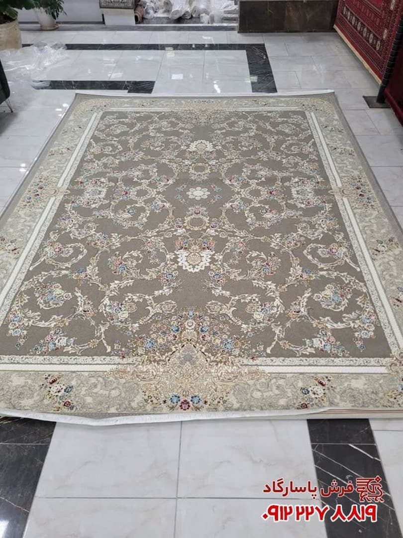 فرش ماشینی برجسته 700 شانه طرح عروس نسکافه ای — تصویر ۳