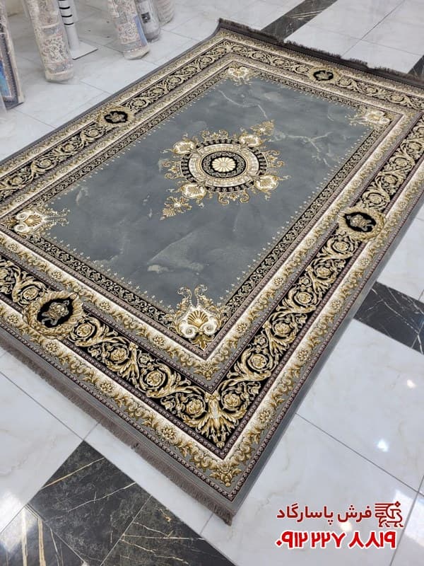 فرش ورساچه 1200 شانه طلاکوب طرح ژینوس فیلی