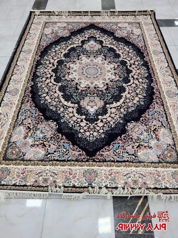 فرش سرمه ای 1200 شانه طرح ستاره — تصویر ۱۰