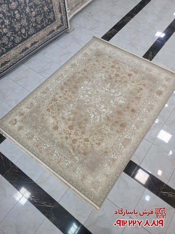 فرش طلاکوب وینتیج 1200 شانه تراکم 3600 — تصویر ۵