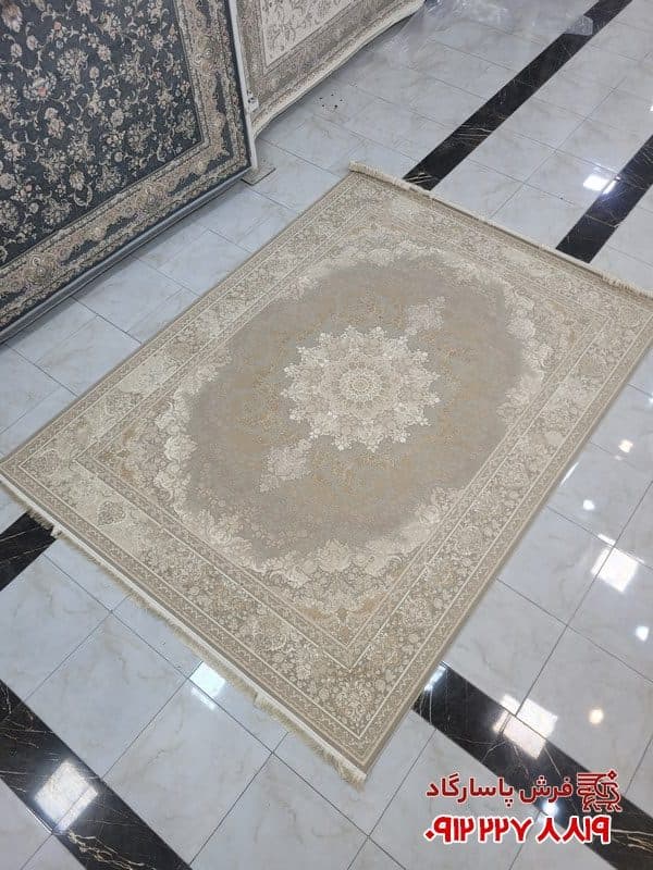 فرش وینتیج ماشینی 1200 شانه نقره ای