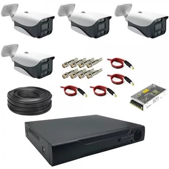 پکیج 4 دوربین مداربسته آماده نصب فول اچ دی — تصویر ۲