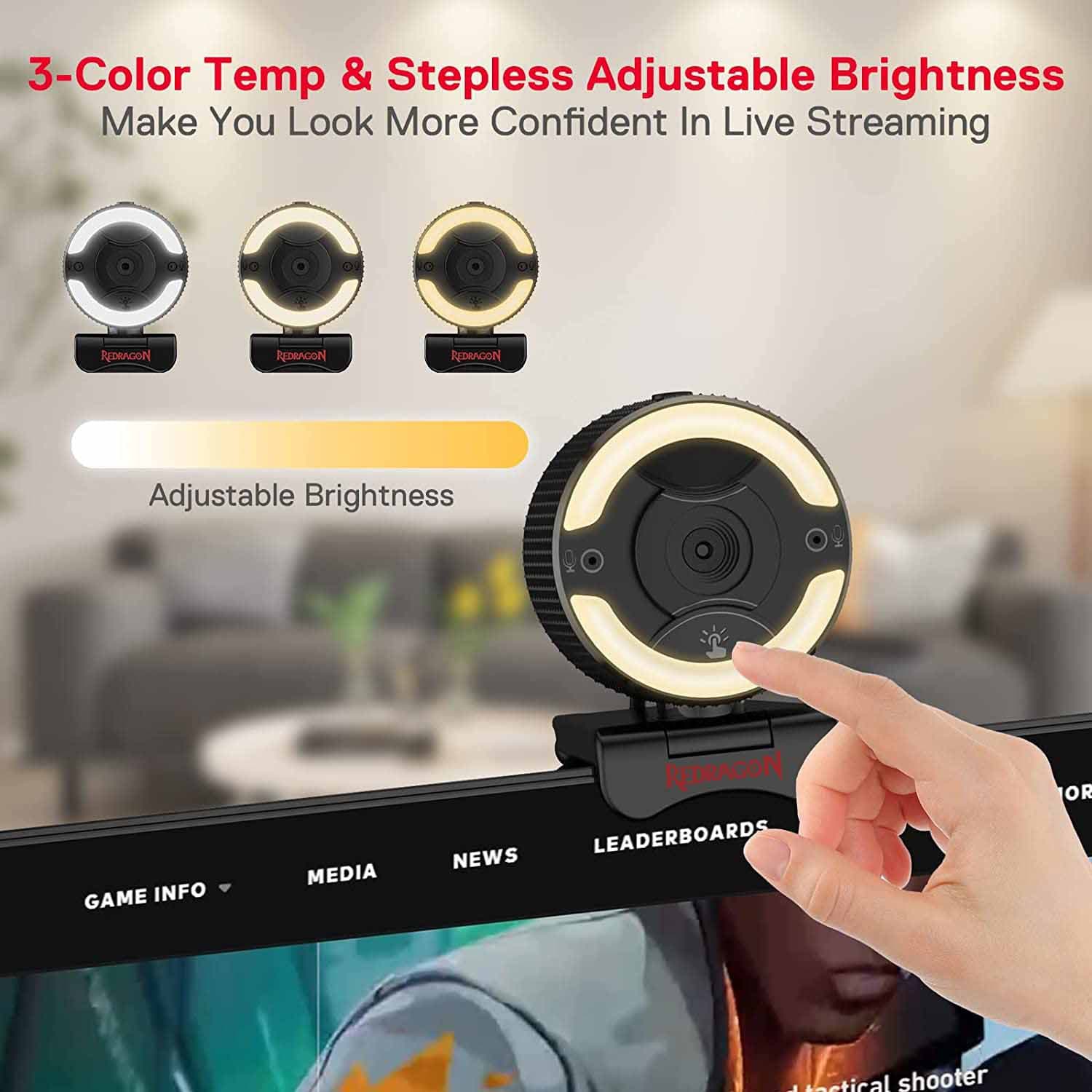 وبکم ردراگون WebCam Redragon Oneshot GW910 — تصویر ۳