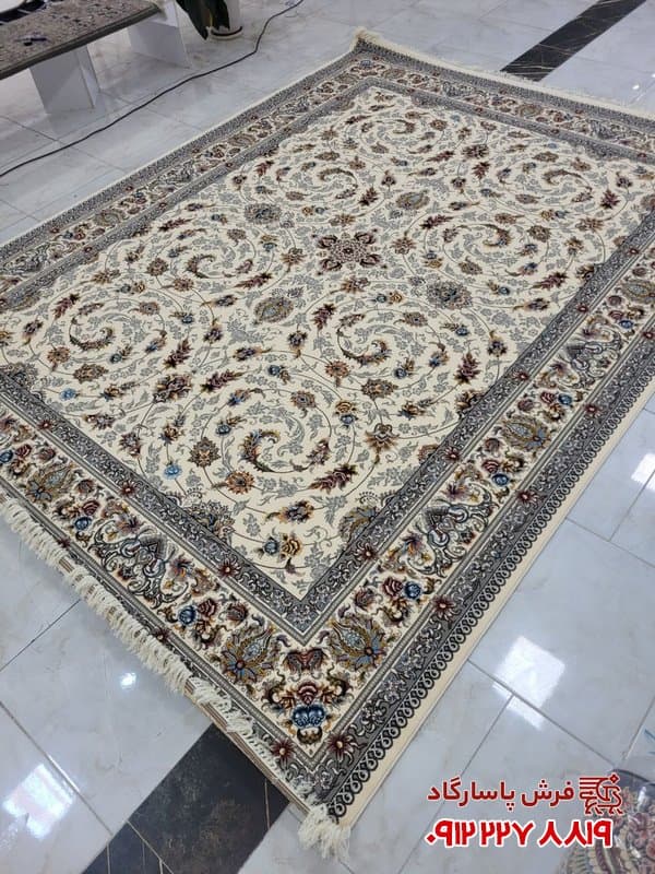 فرش کرمی رنگ جدید افشان 700 شانه مدل افشون
