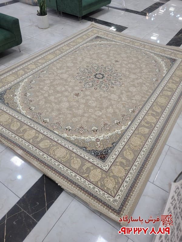 فرش طوسی 1500 شانه تراکم 4500 مدل سینا — تصویر ۲