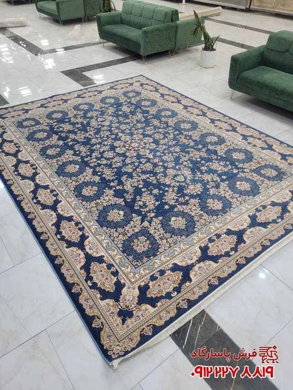 فرش 1500 شانه سرمه ای جدید طرح آوا — تصویر ۹