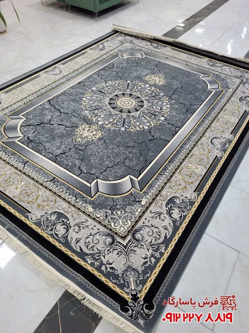 فرش کویر دودی 700 شانه وینتیج طلایی — تصویر ۲