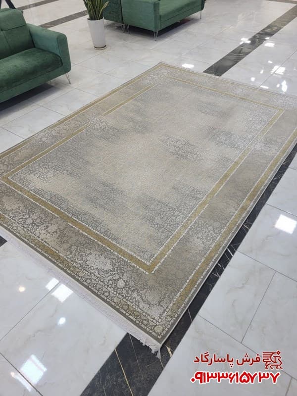 فرش 1200 شانه وینتیج طوسی طراحی جدید — تصویر ۲