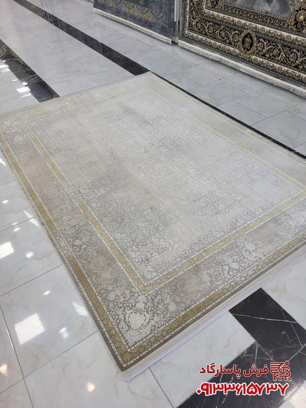 فرش 1200 شانه وینتیج طوسی طراحی جدید — تصویر ۳
