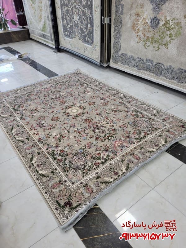 فرش 1200 شانه جدید وینتیج با گل های رنگی — تصویر ۴