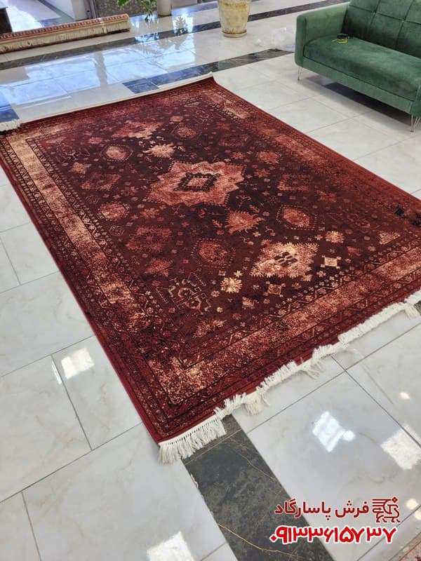 فرش وینتیج زرشکی 700 شانه تراکم 2550