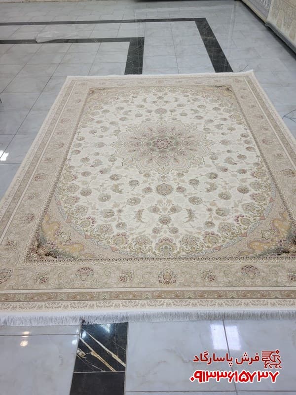فرش کرم 1500 شانه تراکم 4500 طرح سیما — تصویر ۹