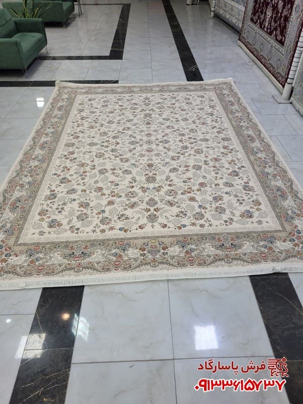 فرش افشان گل ریز کرم 1200 شانه تراکم 3600 — تصویر ۳