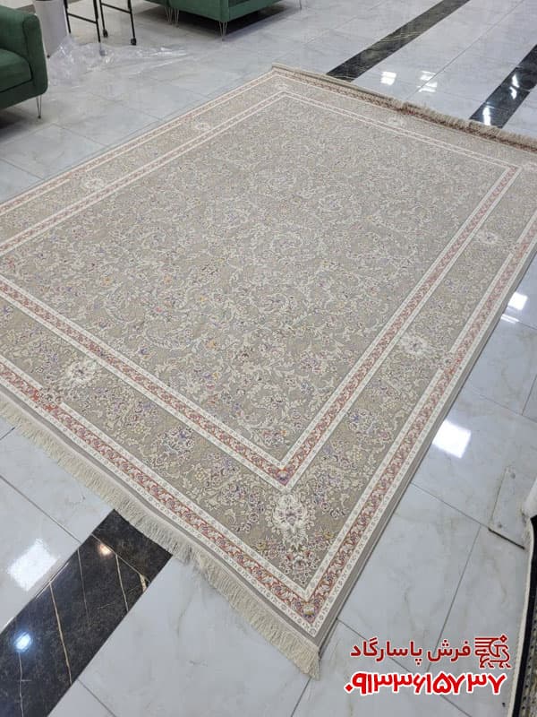 فرش افشان 1500 شانه ماشینی طرح گلریز — تصویر ۲