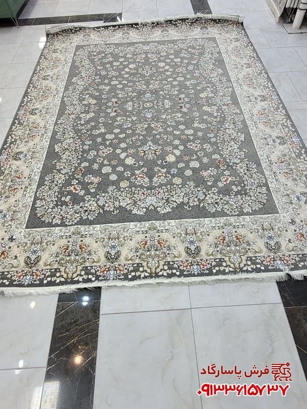 فرش جدید افشان طرح شاپرک دودی 700 شانه برجسته — تصویر ۳